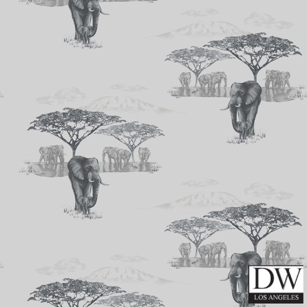 The Waterhole Wallcovering - Elephants - Wallcovering -2