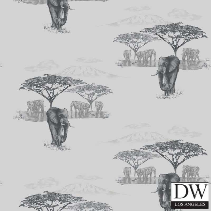 The Waterhole Wallpaper - Elephants - Wallpaper -2