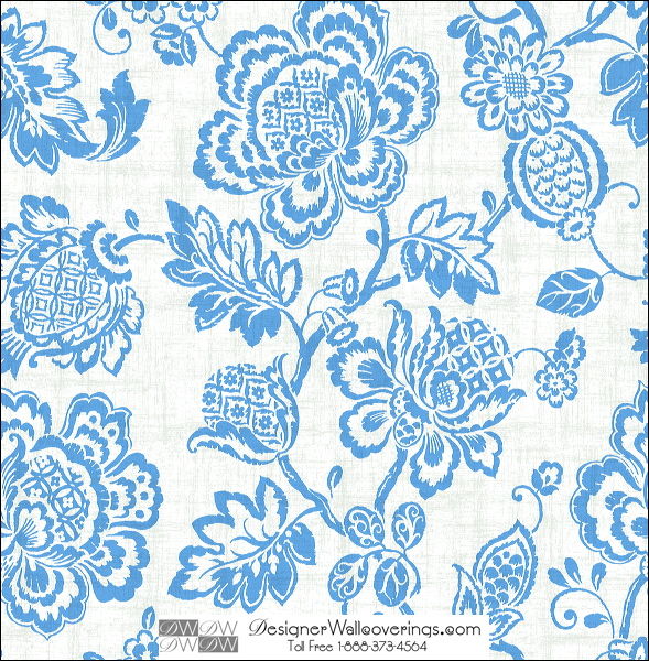 Chatham Damask Linen Flower Tone on Tone Wallcovering