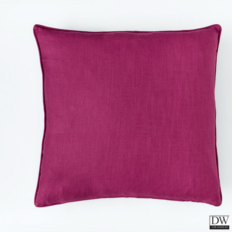 Deer Damask Cushion - Claret Red