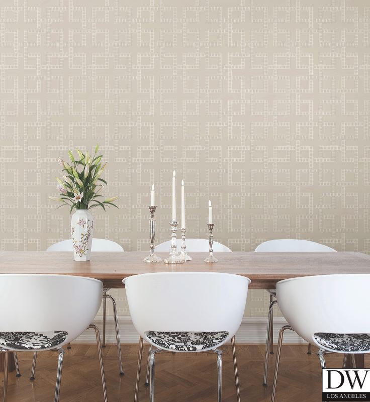 Theory Beige Geometric Wallpaper