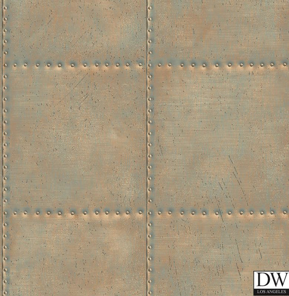 Sheet Metal Turquoise Rivets Wallpaper