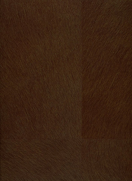 Hairly Hide - Faux Vinyl Hide Wallpaper - Lighter Mocha Brown