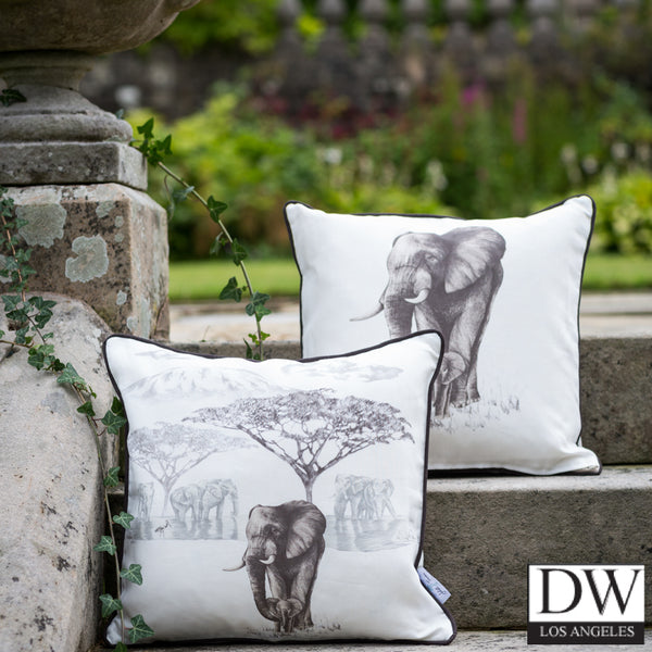 The Waterhole Fabric - Elephants - 1