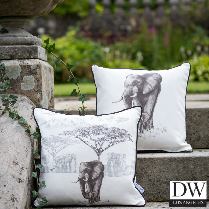 The Waterhole Fabric - Elephants - 1