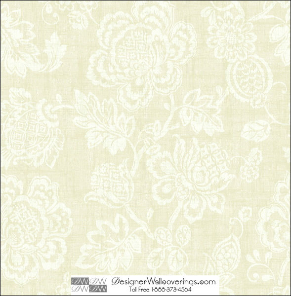 Chatham Damask Linen Flower Tone on Tone Wall Paper