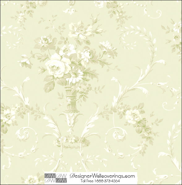 Dewsbury Damask Vase Flower Tone on Tone Wallcovering