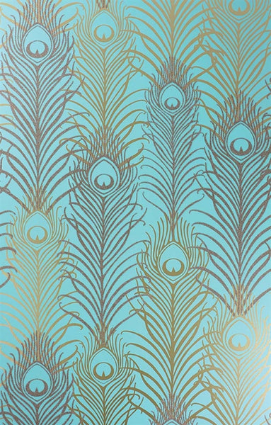 Pippy's Peacock Wallpaper - Teal