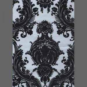 Victor's Flocked Velvet Wallpaper - Black on Silver