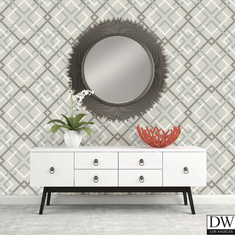 Saltire Taupe Plaid Wallpaper