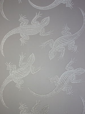 Lizzie Lizard Wallpaper - Electric Silvero Deep Taupe Grey
