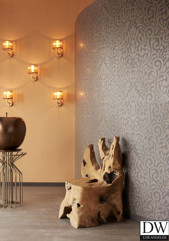 Luxor Gold Holographic Damask Wallpaper