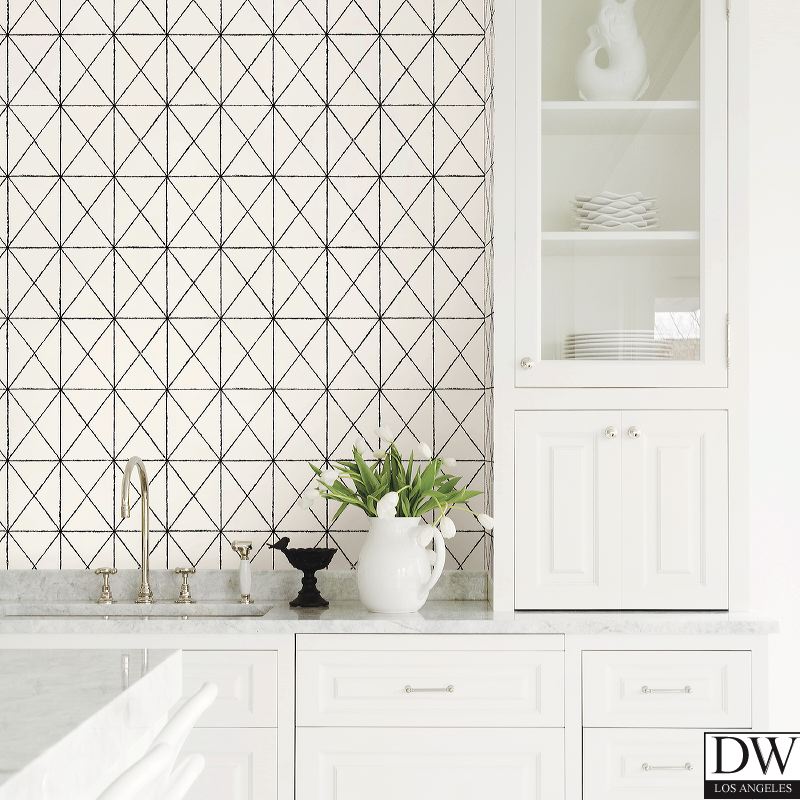 Intersection Black Geometric Wallpaper