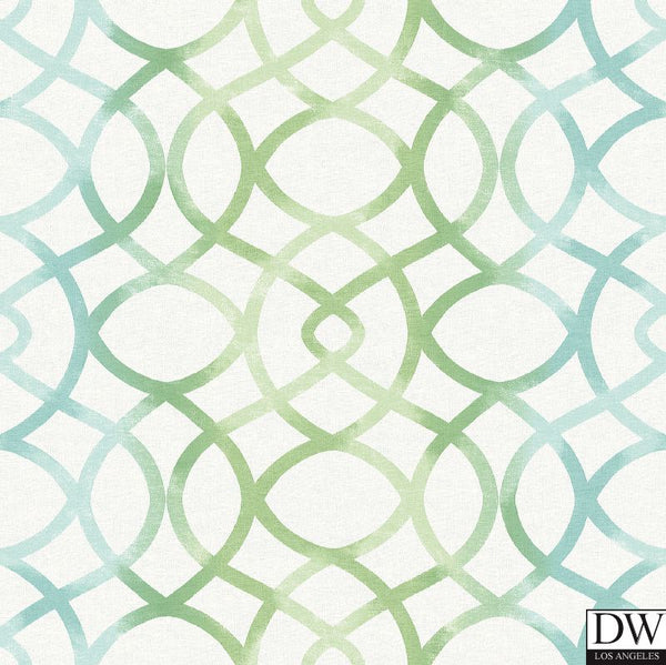 Twister Aquamarine Trellis Wallpaper