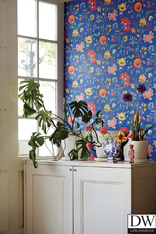 Epona Dark Blue Floral Fantasy Wallpaper