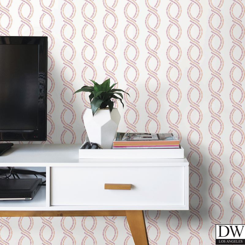 Helix Pink Stripe Wallpaper