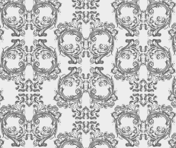 Skull Damask - Version 3.0 -Close Up - 10" Repeat - Pattern Desi