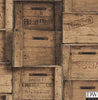 Wood Crates Brown Distressed Wood Wallpaper