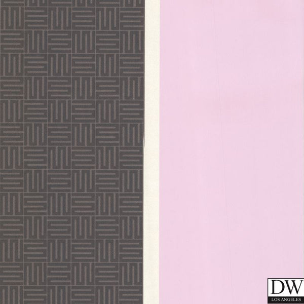 Black Geo Square Stripe Wallpaper