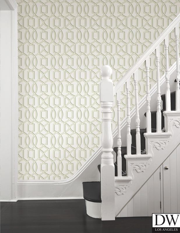 Quantum Green Trellis Wallpaper