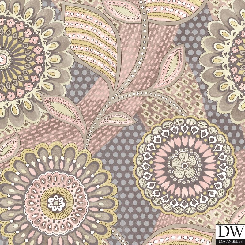 Catalunya Blush Kaleidoscope Floral Wallpaper