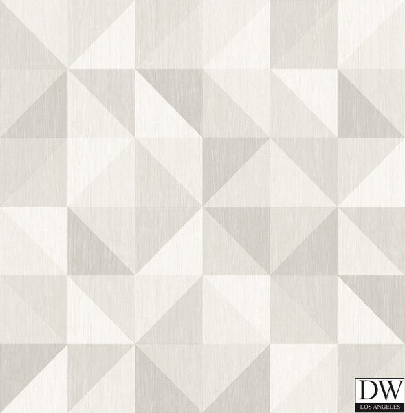 Puzzle Light Grey Geometric Wallpaper