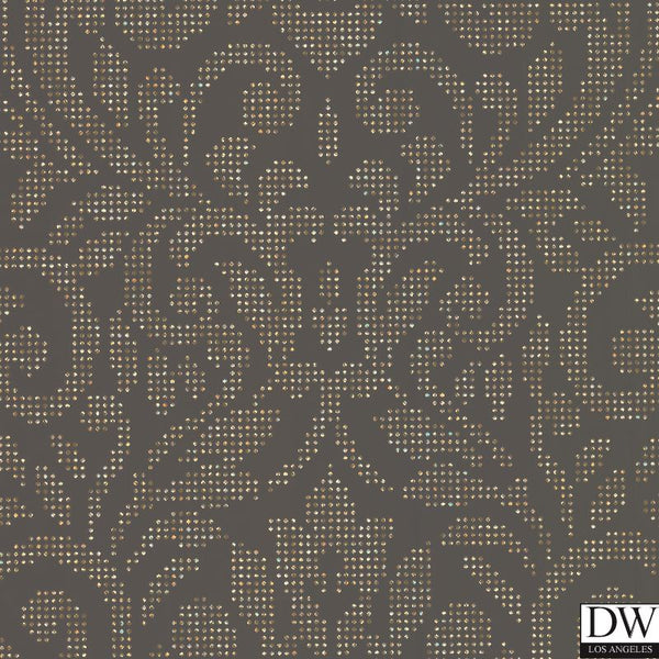 Luxor Gold Holographic Damask Wallpaper