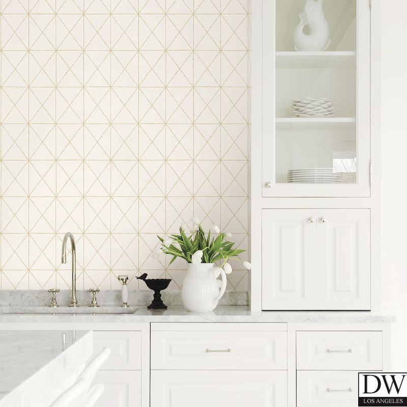 Intersection Gold Geometric Wallpaper