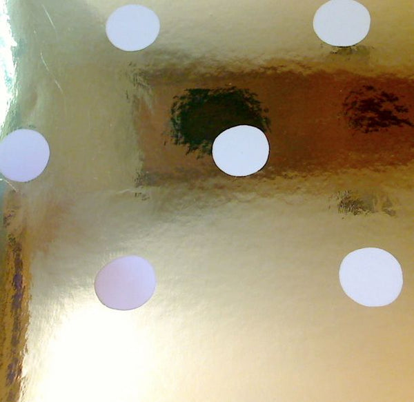 Le Dot - Polka Dot Wallcovering - White on Gold Mylar