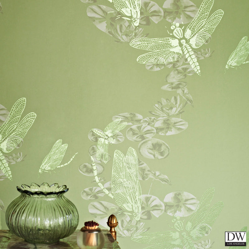 Dragon Flies Wallpaper - Green