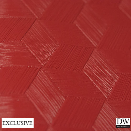 Moroccan Crimson Geometric Basketweave