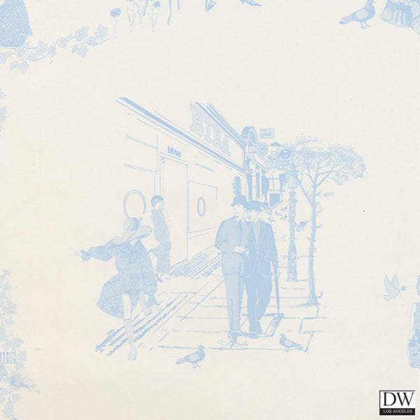 Promenade - Wedgewood Blue - Wallpaper