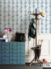 Charlise Blue Floral Stripe Wallpaper