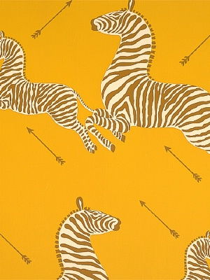 Zoe's Zebra Wallcovering - Gold by Scalamandre