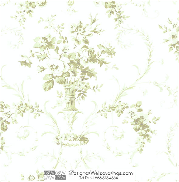 Dewsbury Damask Vase Flower Tone on Tone Wallcovering