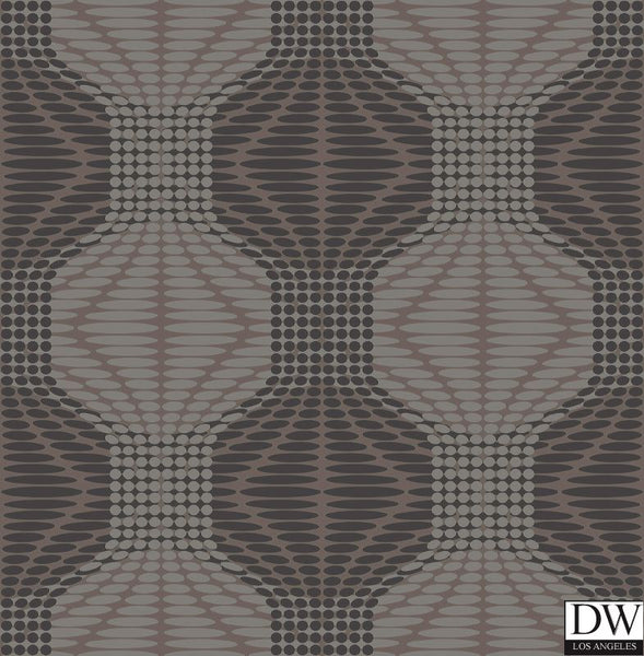 Optic Brown Geometric Wallpaper