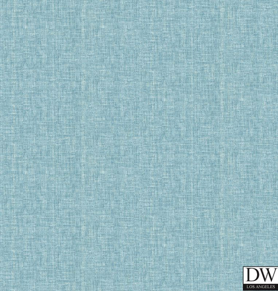 Oasis Turquoise Linen Wallpaper