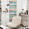 Scrap Wood Turquoise Weathered Texture Wallpaper