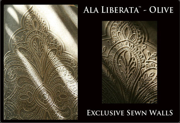 Ala Liberata�� - Olive Embroidered Wallcovering