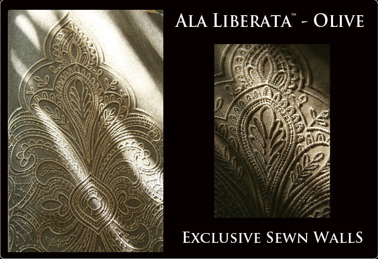 Ala Liberata������ - Olive Embroidered Wallpaper