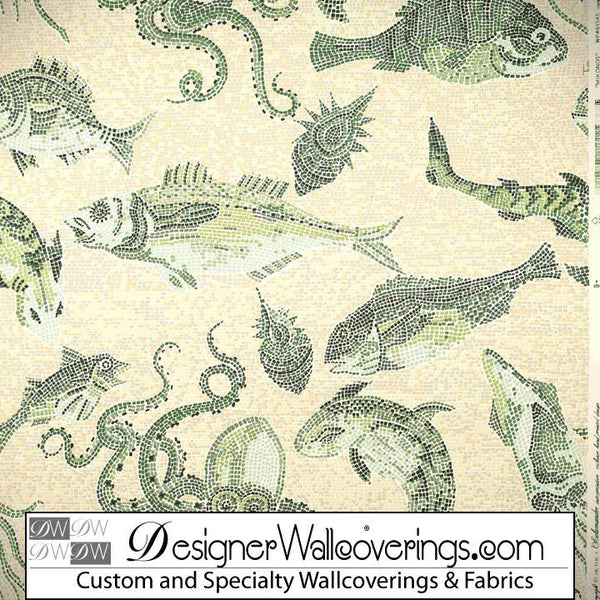 Under the Sea Wallcovering - Mosaic Tile Effect
