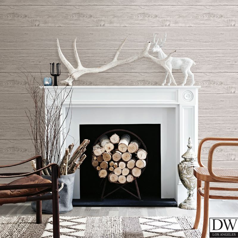 White Washed Boards Grey Shiplap Wallpaper