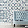 Sausalito Navy Lattice Wallpaper