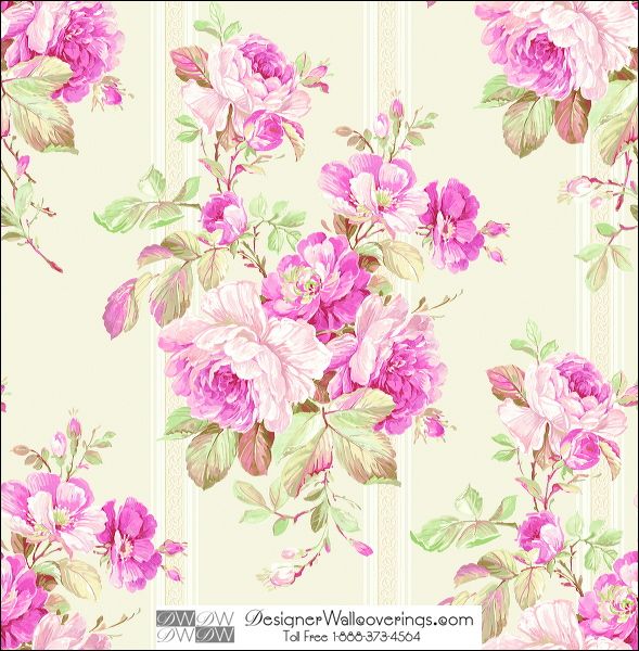 Buckingham Flower Stripe Wallpaper