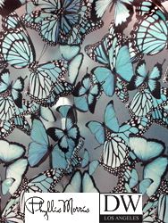 Chanteuse Big Butterflies - Turquoise Blue by Phyllis Morris – Designer ...