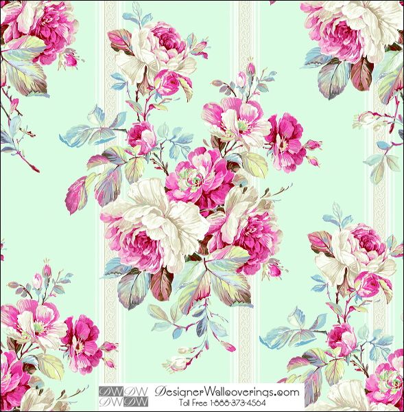 Buckingham Flower Stripe Wallcovering