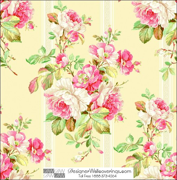 Buckingham Flower Stripe Wallpaper