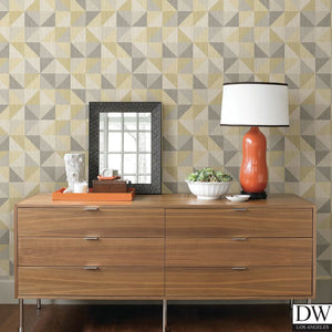 Puzzle Yellow Geometric Wallpaper – Designer Wallcoverings and Fabrics
