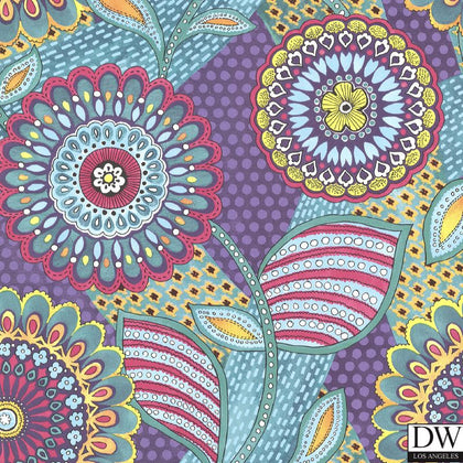 Catalunya Fuschia Kaleidoscope Floral Wallcovering