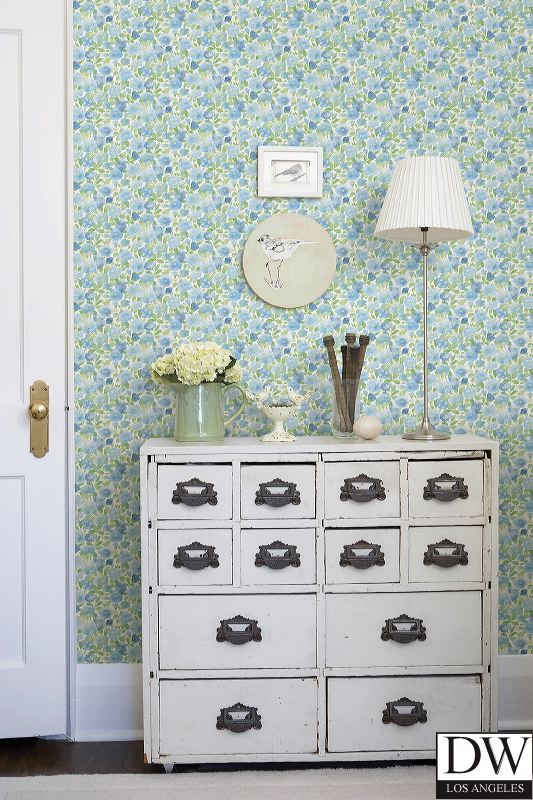 Elsie Sky Blue Floral Wallpaper